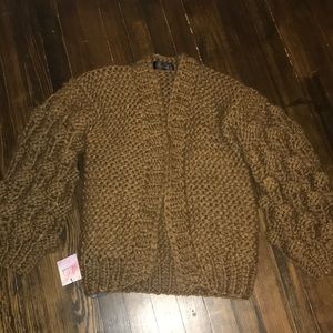 Chic Wish PomPom Sleeve Cardigan